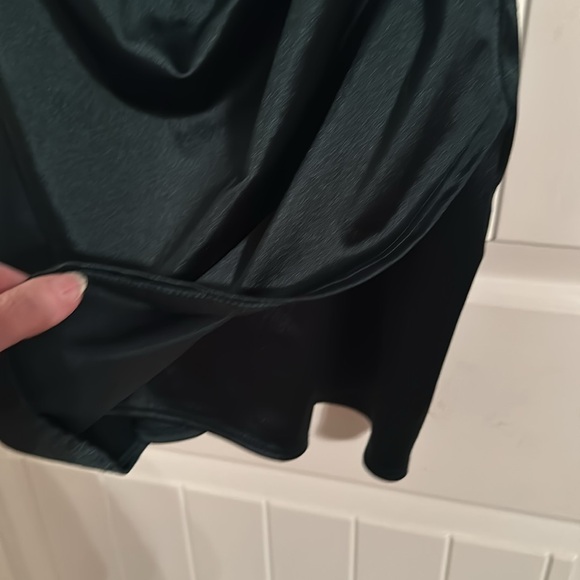 Women’s Honey and Rosie Emerald Mini Cowel Neck Trifold Skirt - Picture 3 of 4